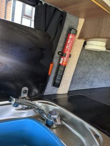 Caravan Fire Extinguisher Fire Safety Stick mounted in motorhome