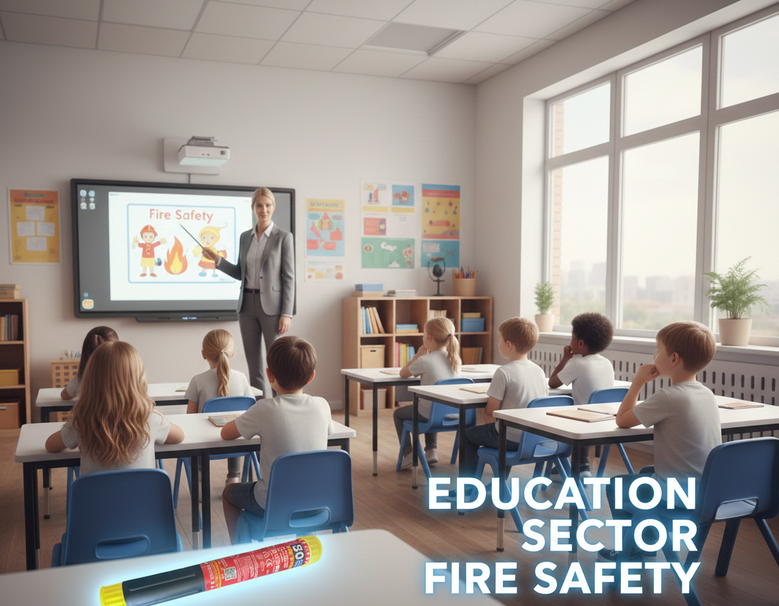 Education Sector Fire Safety Zero Residue Extinguisher in Classroom